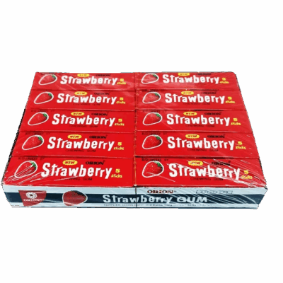 Strawberry chewing gum